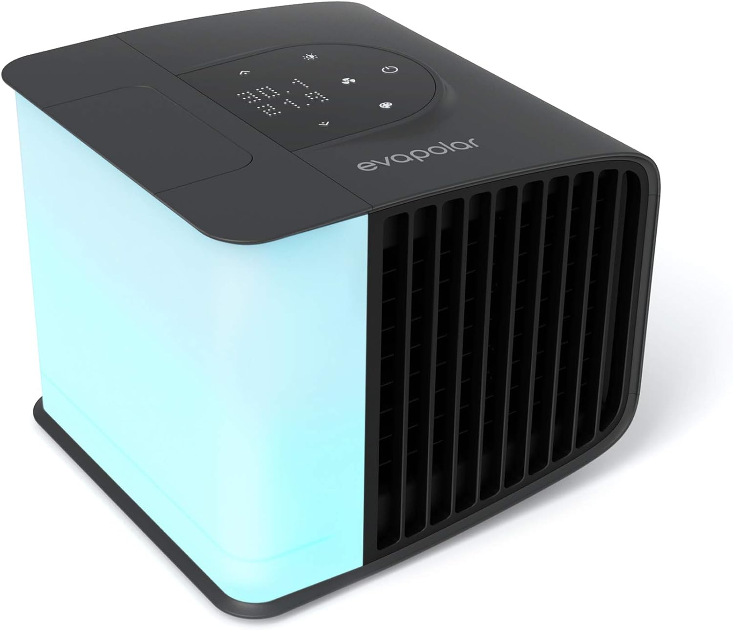 Kühlventilator für Schreibtisch – Tragbare Klimaanlagen – Kleiner Eisventilator für Zelt – Mini-Sumpfkühler – Verdunstungsluftkühler, Evasmart Weiß