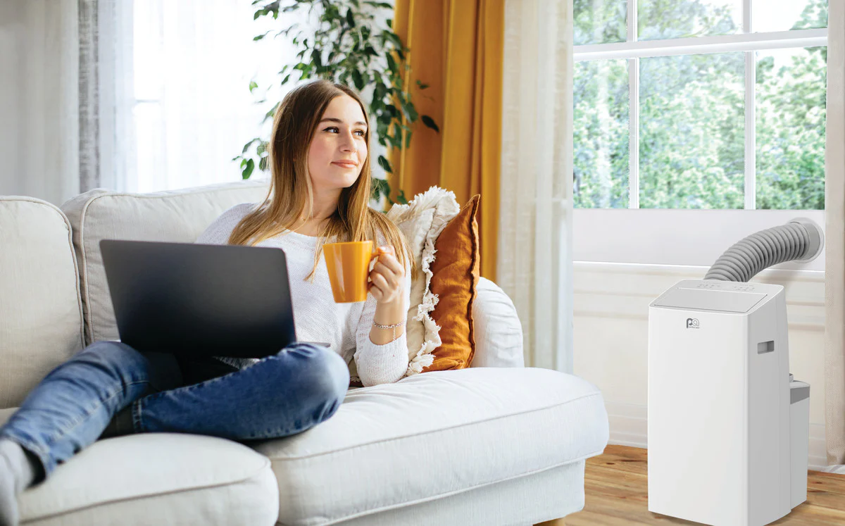 14.000 BTU / 8.200 SACC ?C ultra-effici?nte draagbare airconditioner met dubbele slang, warmtepomp en draadloze slimme bediening