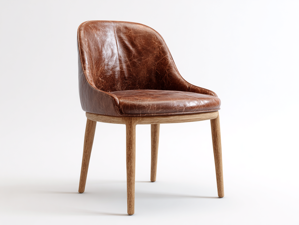 Esszimmerstühle Kunstleder Holz 53x58x84 cm Braun Naturholz - Für Esszimmer Küche - Gepolsterter Sitz Ergonomische Rückenlehne - Modernes Design
