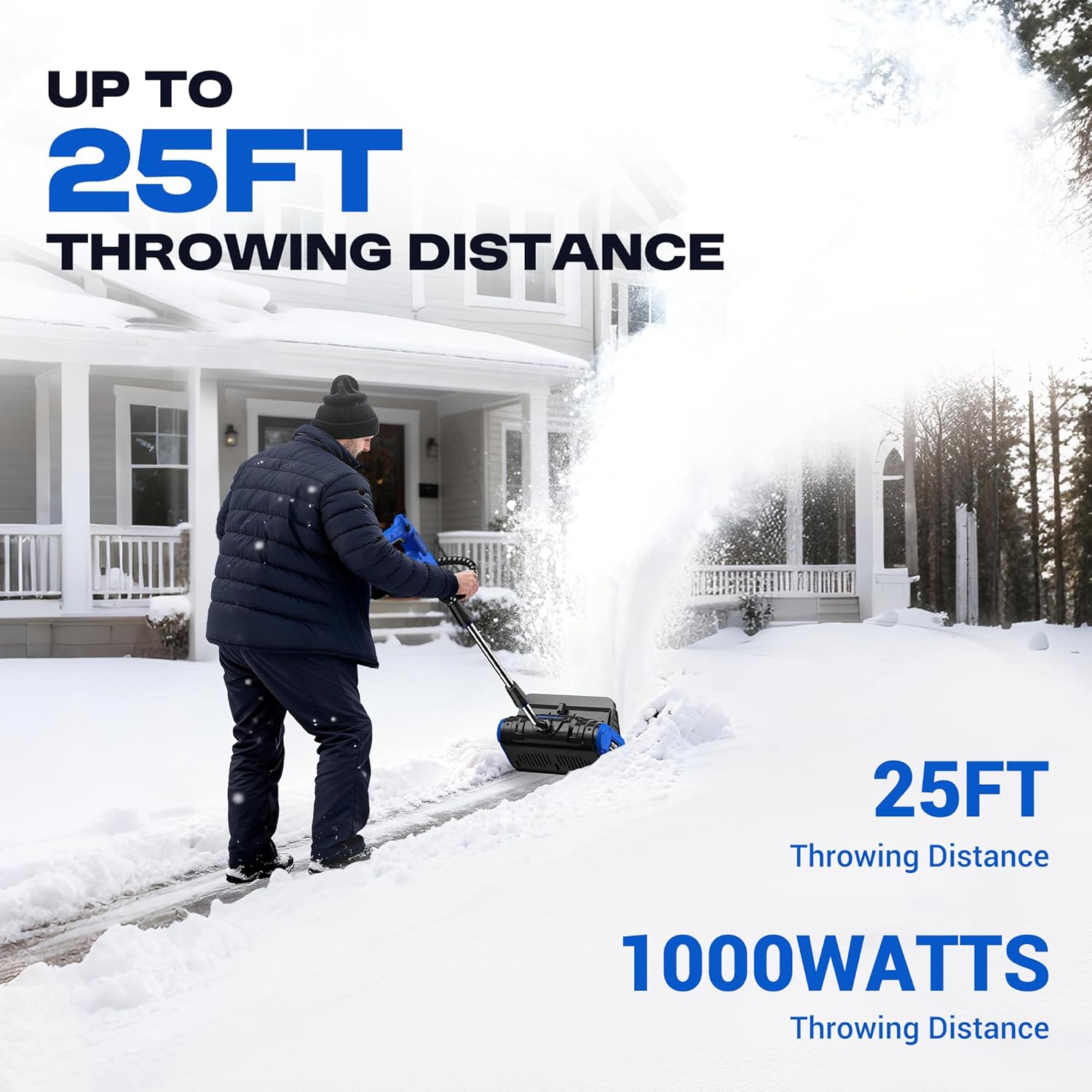 2 * 40V Electric Cordless Snow Shovel  13 Inch Brushless Electric Snow Blower with 2��4.0Ah Batteries & Fast Charger  13
