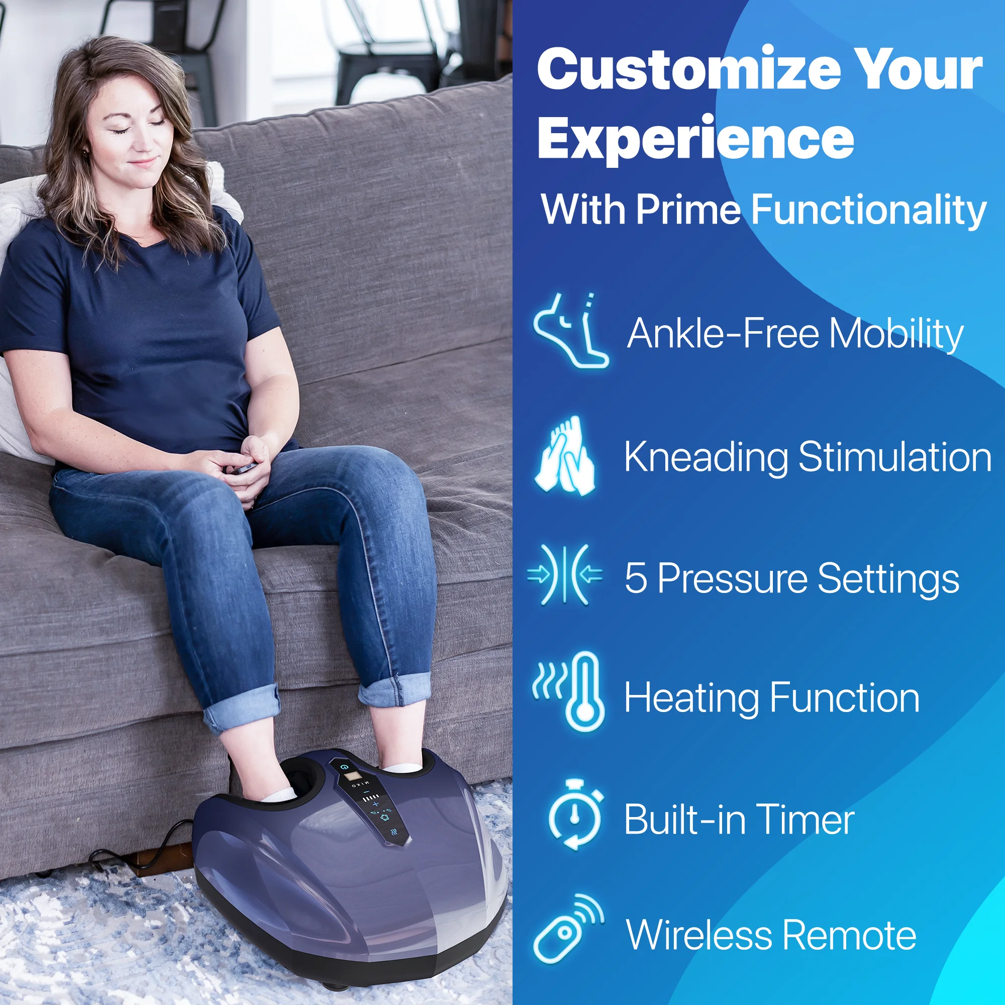 MIKO Shiatsu Foot Massager Machine   Deep Kneading, Shiatsu, Air Compression, and Heat Therapy   Touchscreen   2 Wireless Remotes