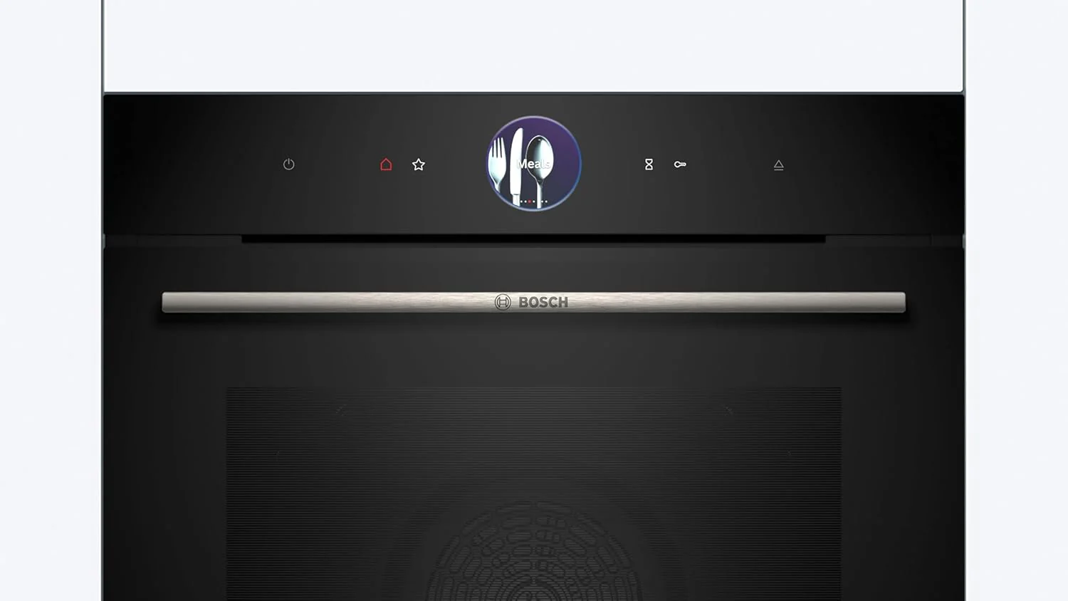 Bosch HMG7361B1, Serie 8 smarter Einbau-Backofen mit Mikrowellenfunktion, 60 x 60 cm, Made in Germany, Schwarz, Air Fry, Digitaler Bedienring, Touchdisplay, Automatikprogramme, Reinigungsunterst��tzung