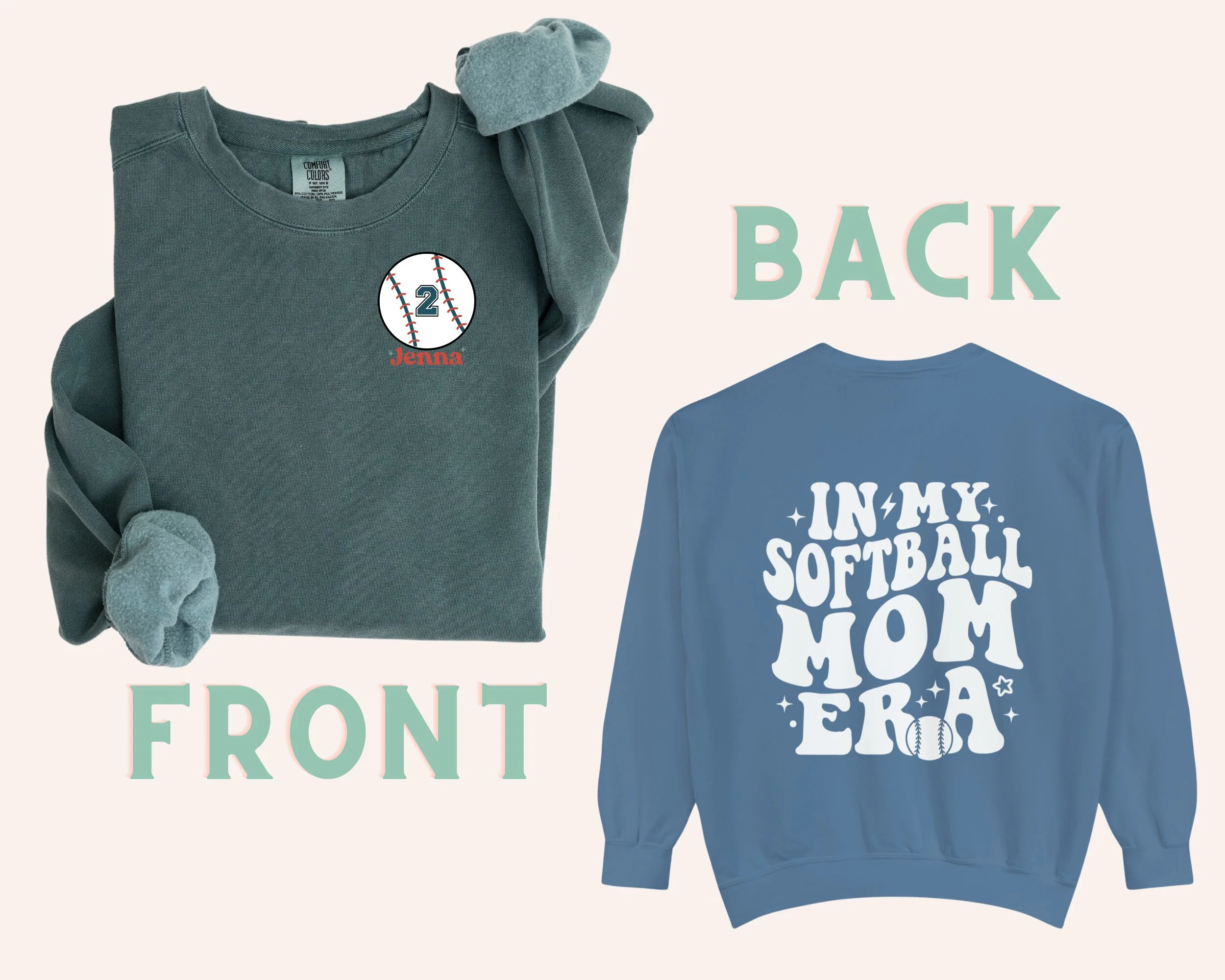 CUSTOM In My Softball Mom Era Sweatshirt, Softball Mom Shirt, Retro Sport Mom, Softball Mama Sweater, Personalized Softball Shirt