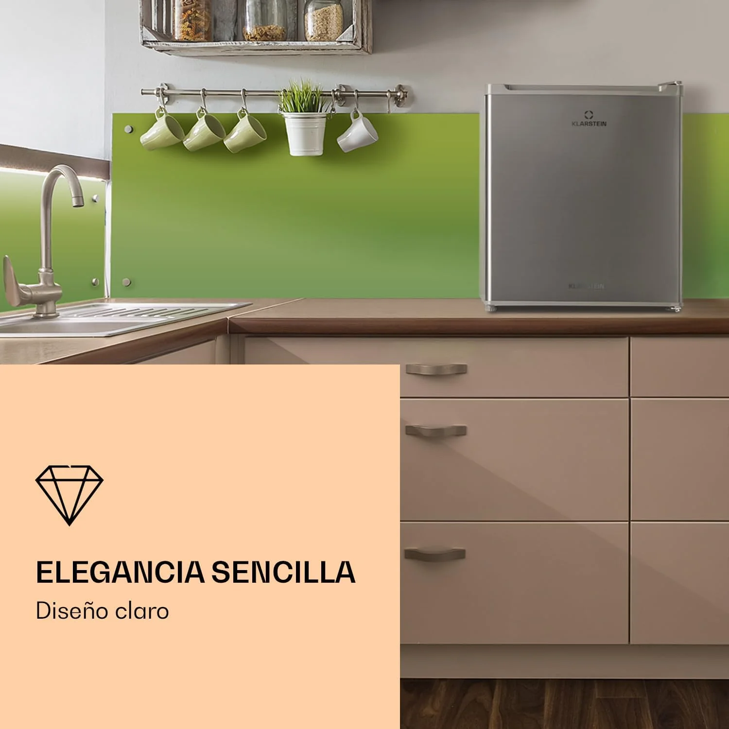 Klarstein Congelador Pequeño Vertical, Mini Congelador Portatil Silencioso para Casa y Oficina, Capacidad 33 l. con Estante, Eficiencia Energética, Estante, Dep. Hielos y Rascador