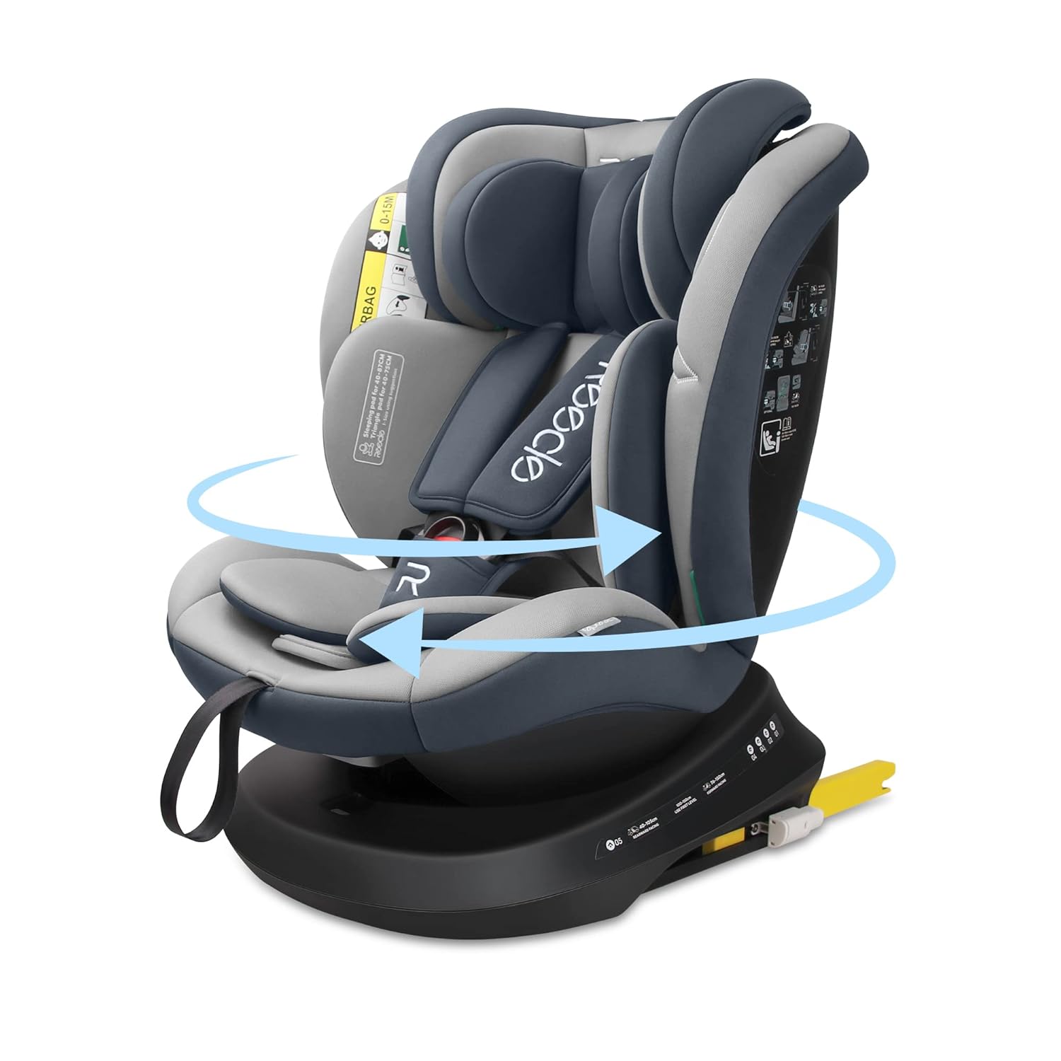 Reecle 360 Drehbar i-Size Kindersitz mit ISOFIX 40-150 cm (0-36 kg) Reboarder, ab Geburt -12 Jahre, ECE R129