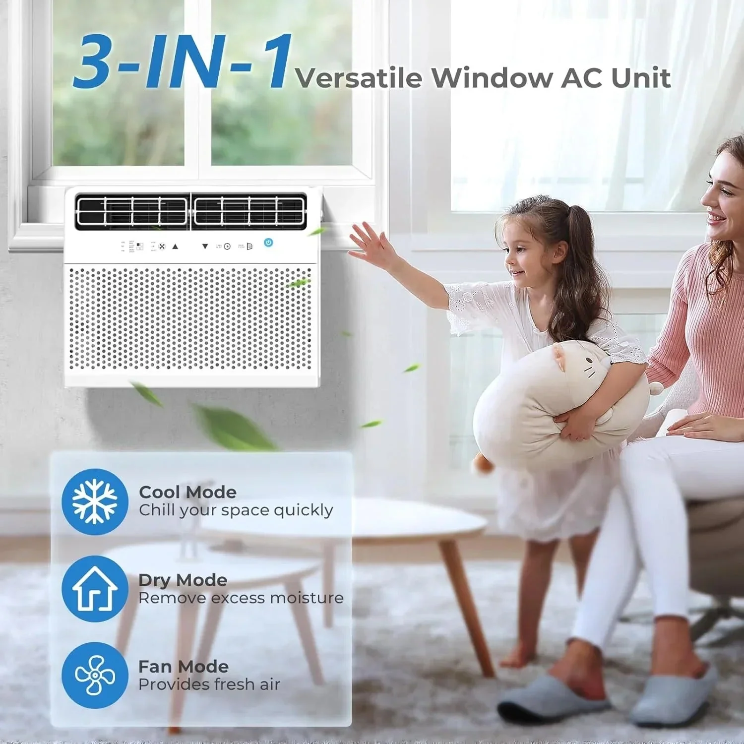 Antarctic Star U-shaped window air conditioner 12000 BTU Ultra-quiet window air conditioner Cools