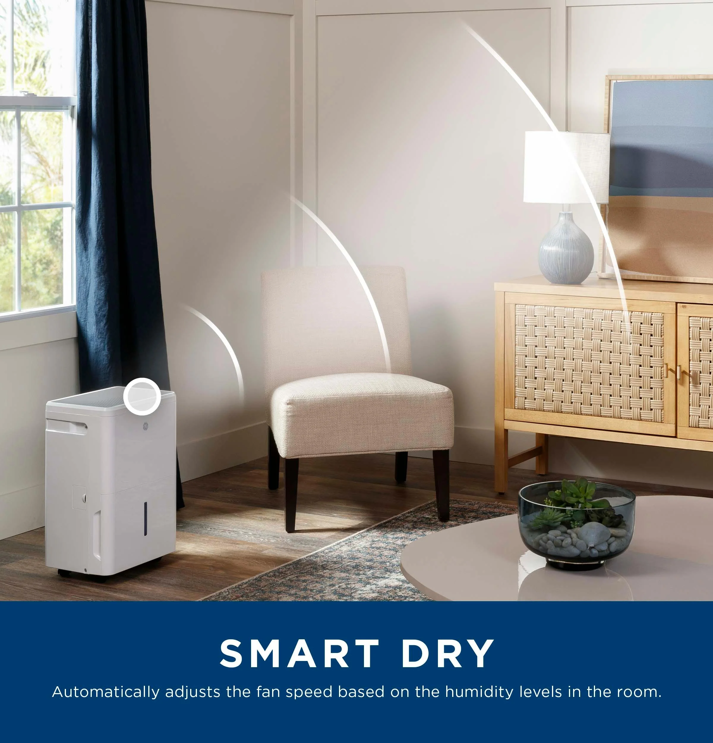 2025 Ge Appliances ADYR35LC Ge? Draagbare Energy Star? Ontvochtiger van 35 Pinten met Smart Dry-functie voor Zeer Vochtige Ruimtes