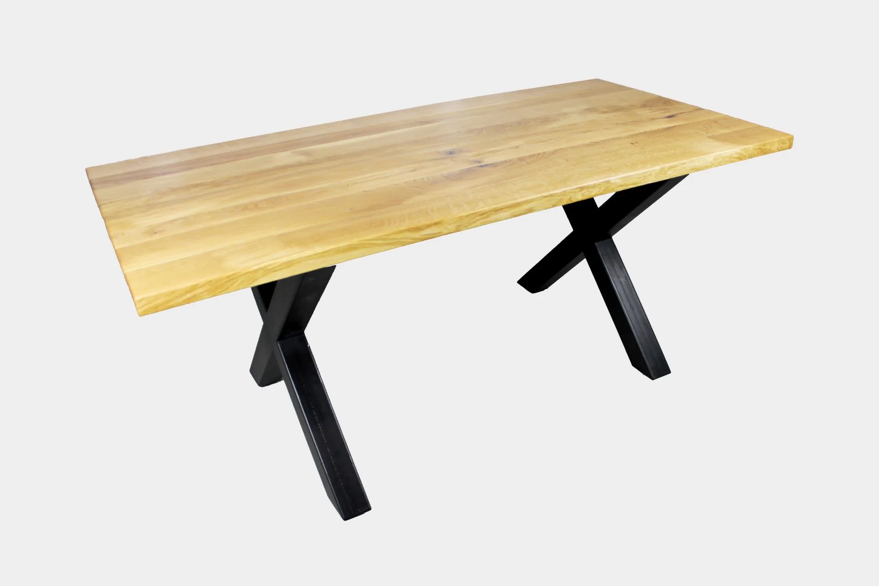 Serie UNA | Massivholztisch - Eiche - inkl. Tischbein X-Form - versch. Gren und Farben | Lnge: 160 - 300 cm | Breite: 90 -100 cm