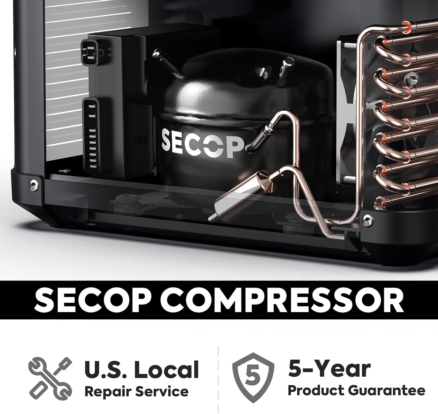 ICECO VL75 ProD Réfrigérateur portable 12 V avec AC/DC, réfrigérateur de voiture double zone de 75 L alimenté par SECOP, -17,8 °C à 10 °C, refroidisseur électrique pour voiture, camping et usage