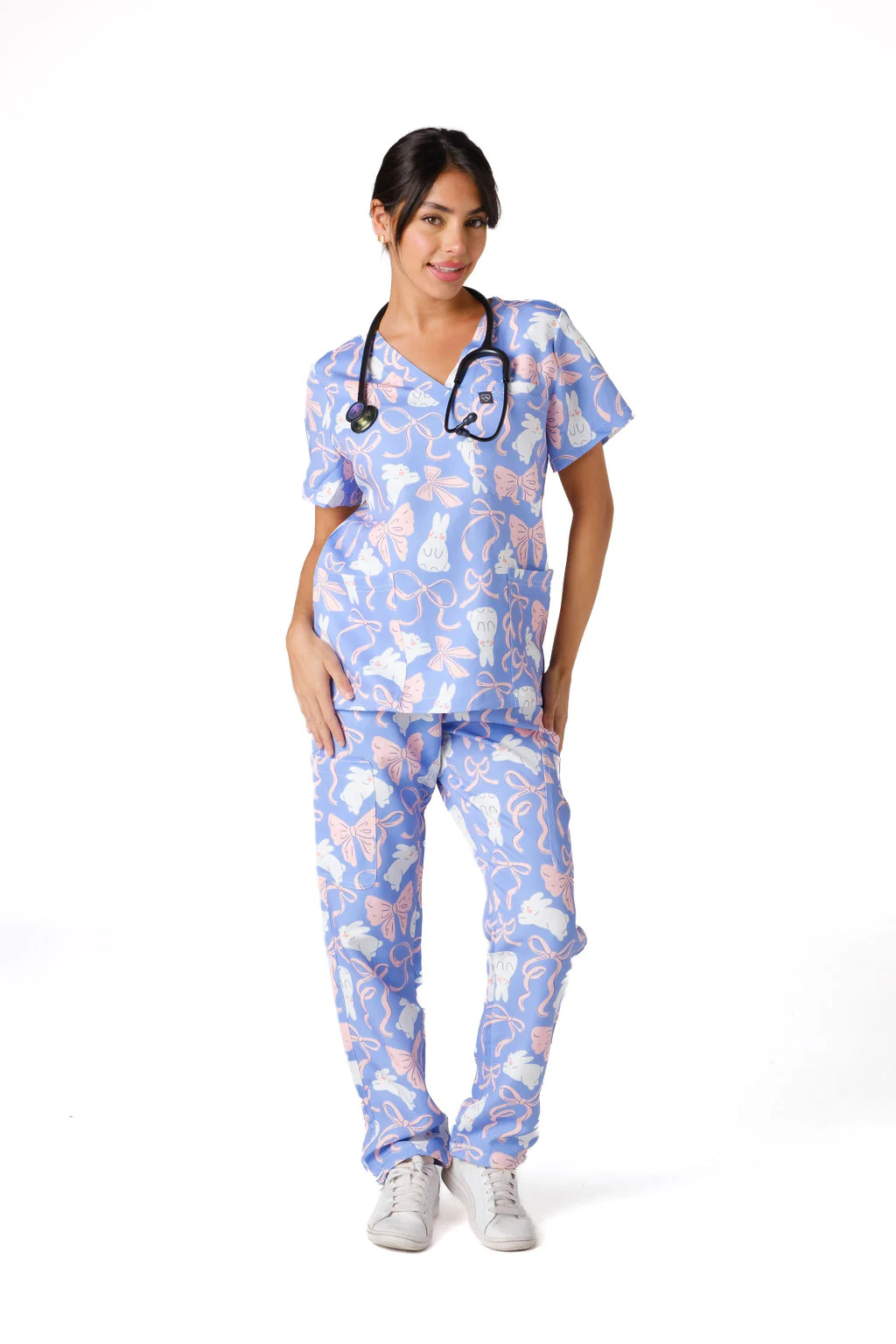 Bunny & Ribbons Scrub Set