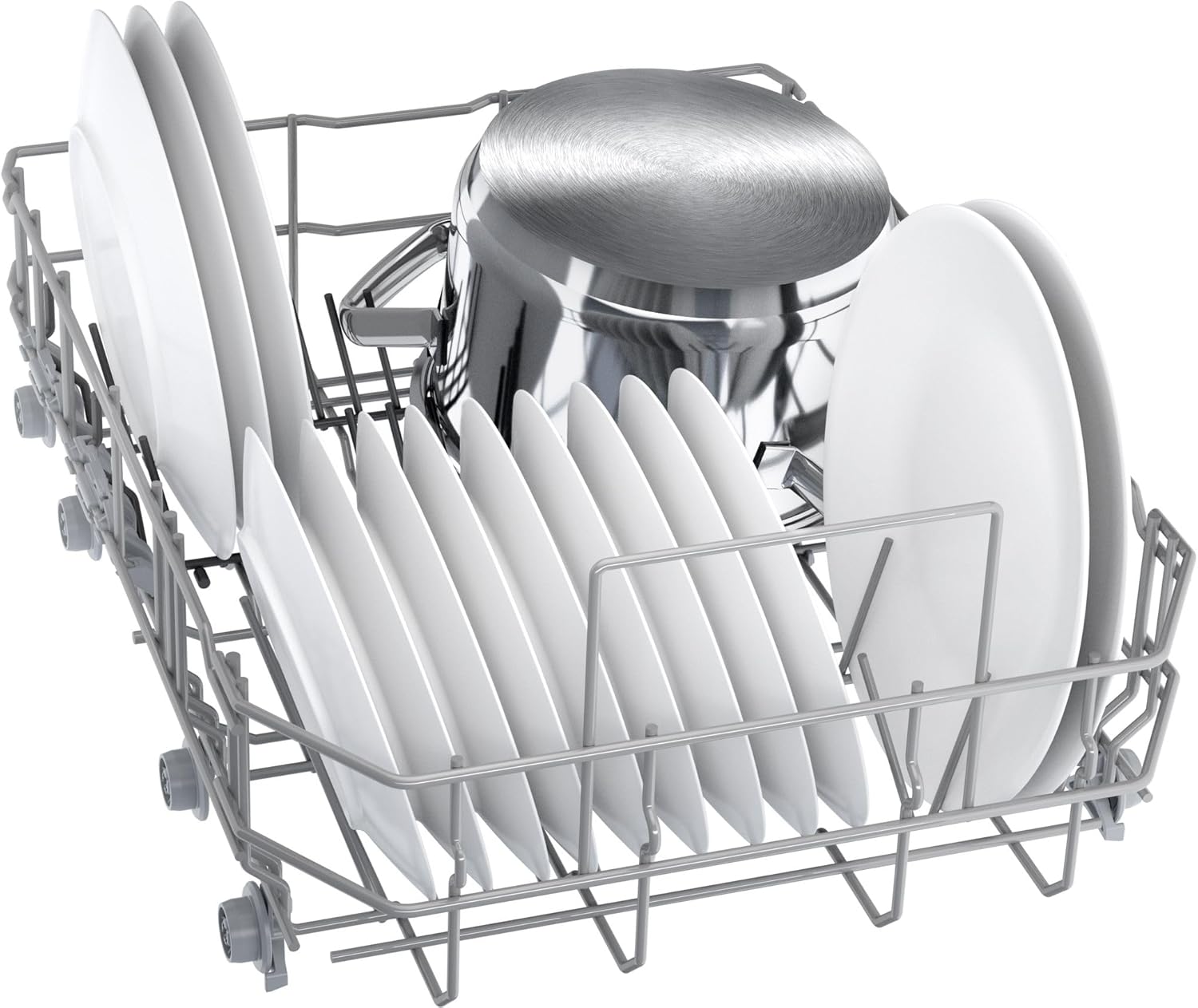 Bosch SPV2IKX10E Serie 2 Smarter Geschirrspüler vollintegriert, 45 cm breit, Besteckkorb, Extra Trocknen auf Knopfdruck, InfoLight roter Lichtpunkt am Boden, AquaStop Schutz gegen Wasserschäden, Weiß