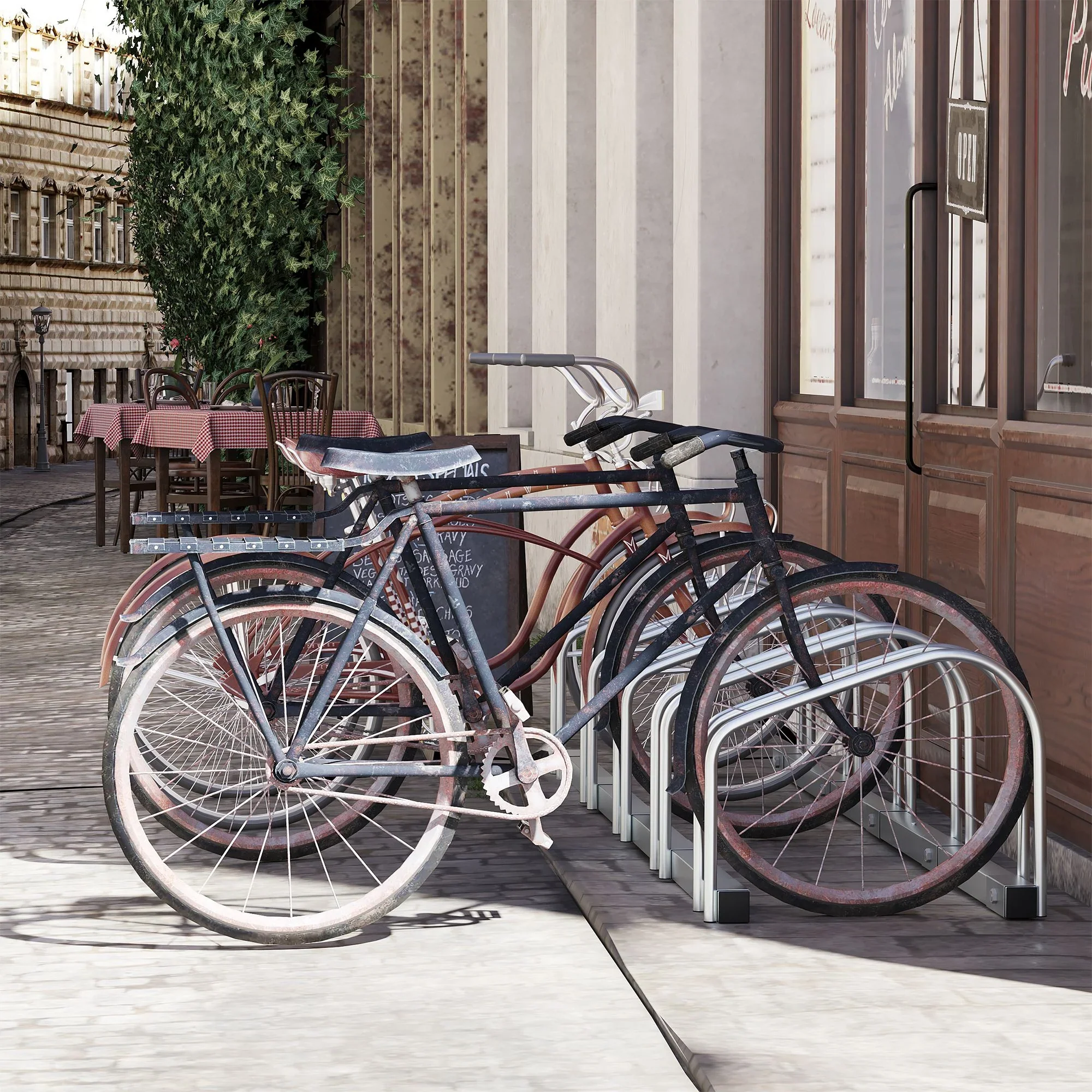 HOMCOM Fietsenrek meervoudig rek 5 fietsen uitbreidbaar