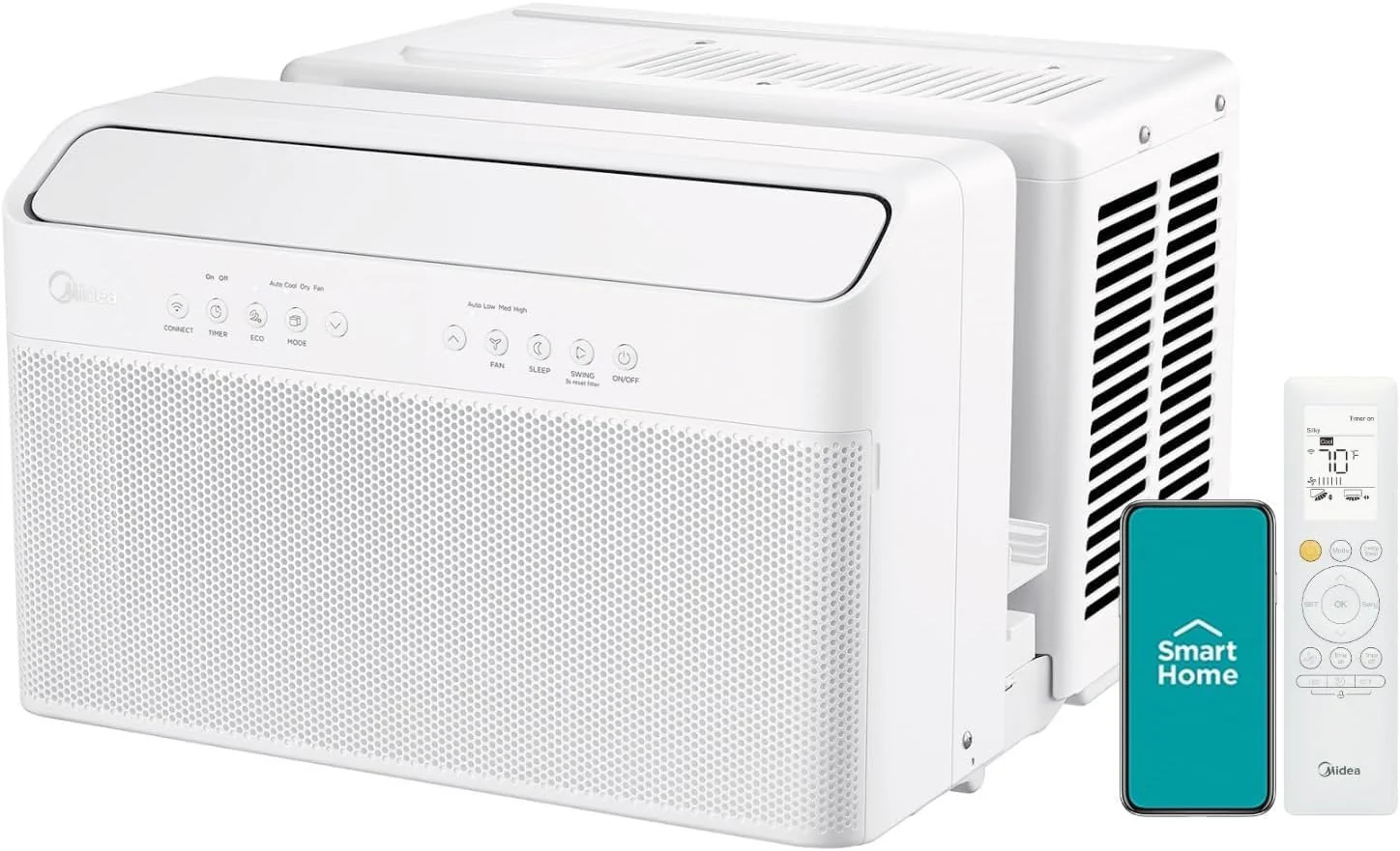 Midea 12,000 BTU U-shaped smart inverter window air conditioner cools rooms up to 550 square feet