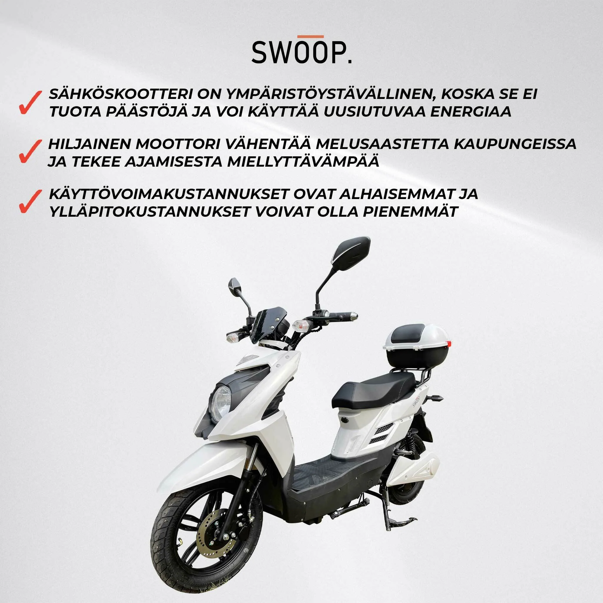 Swoop Elektroroller Elegante Wei 1000W