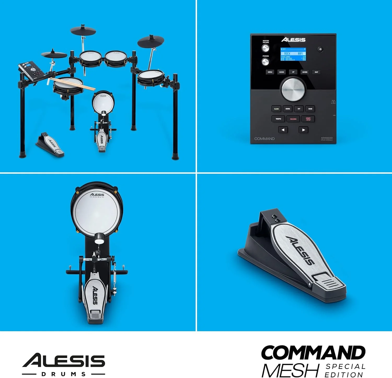 Alesis Drums Command Mesh SE Kit-Electric Drum Set USB MIDI Connection 600 Drum Sound