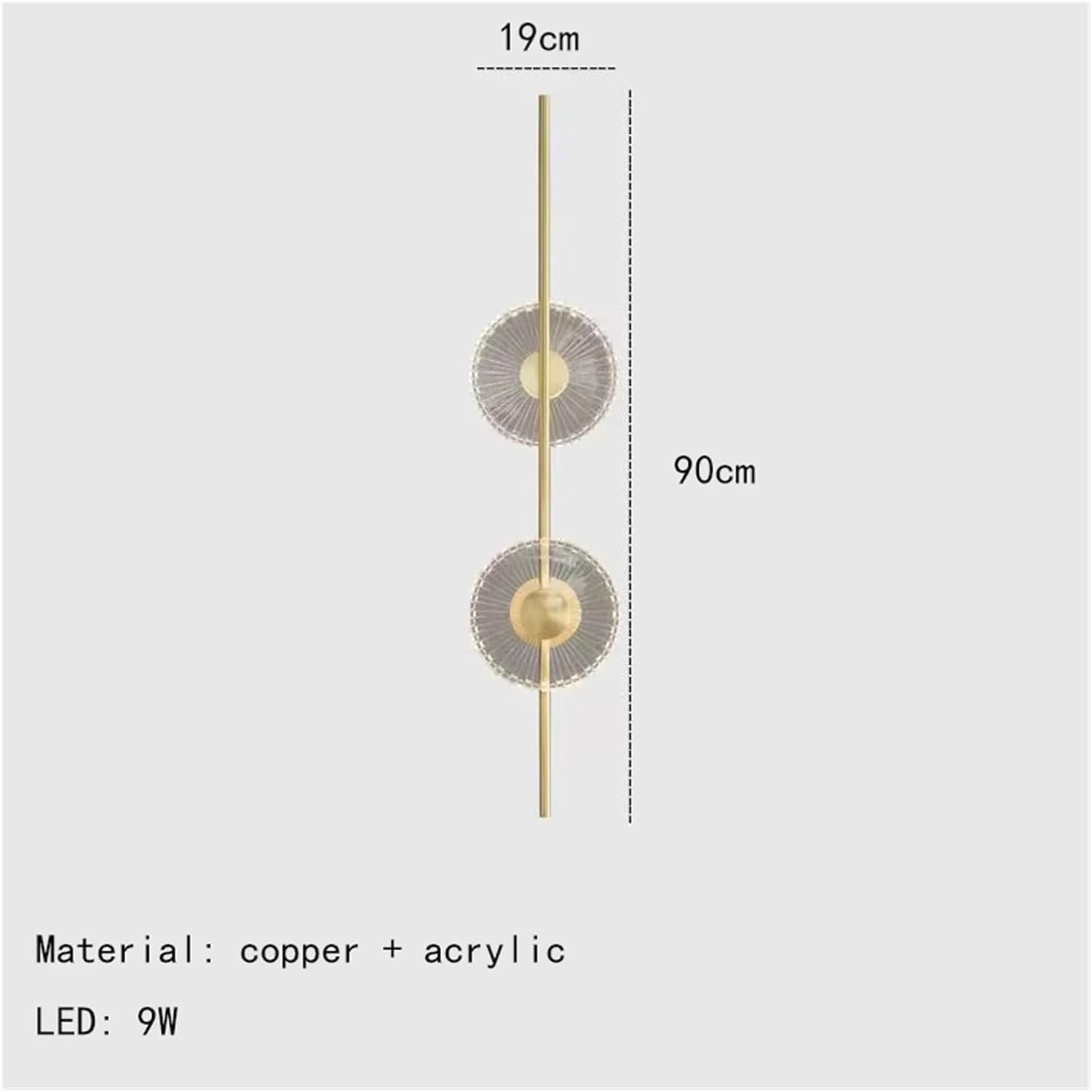 Nordische Led-Wandleuchte, Kreatives Design Aus Kupfer-Acryl, Ideal Für Schlafzimmer, Eingangsbereich Und Mehr.,2 Lights