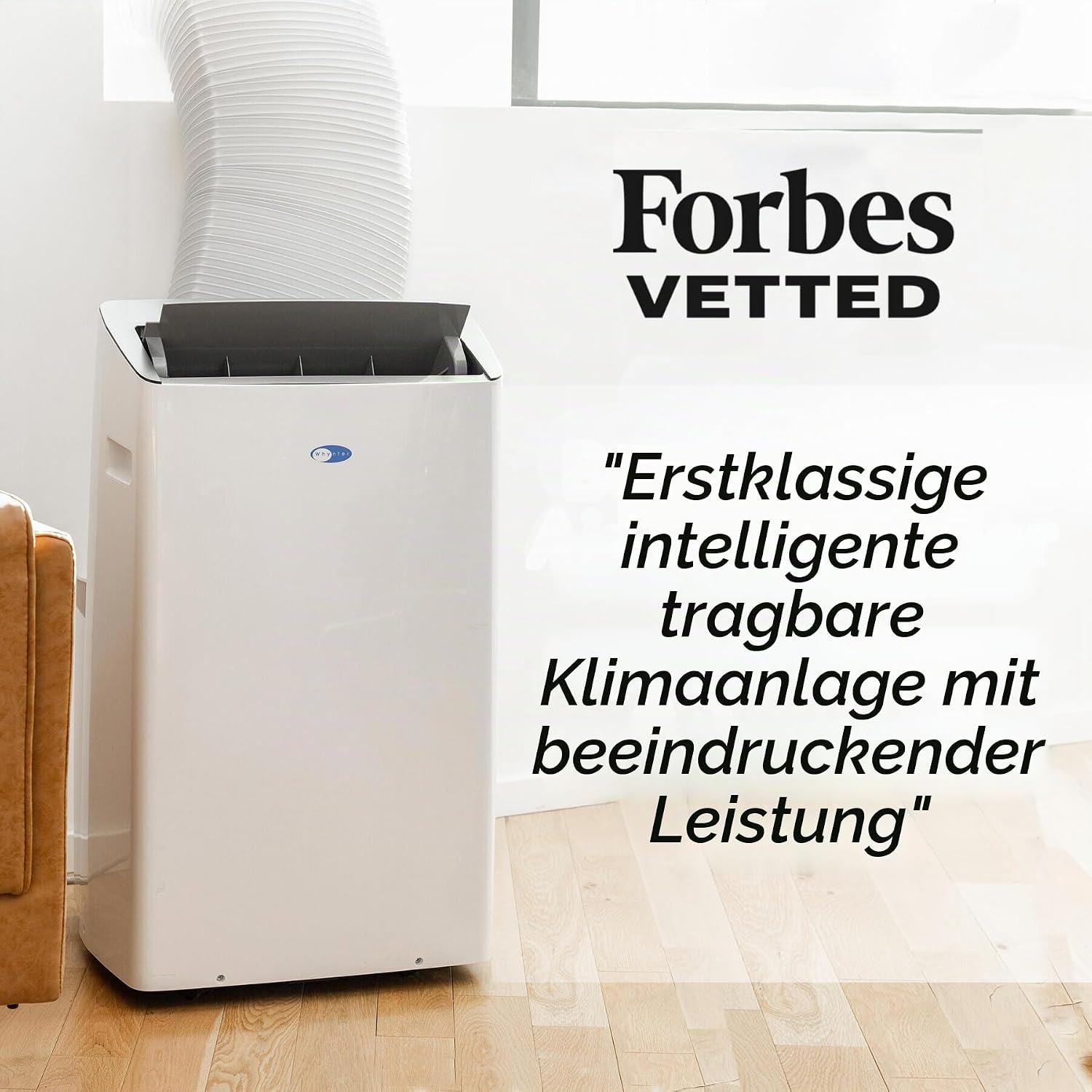Whynter ARC-1230WN 14.000 BTU (12.000 BTU SACC) NEX Inverter Dual Schlauch Cooling Mobile Klimaanlage, Luftentfeuchter und Ventilator mit intelligentem WLAN, bis zu 600 Quadratfuß in Weiß