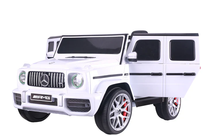 Kids Mercedes G63 G wagon 12v Ride on Car SUV with Remote - White - With High Doors