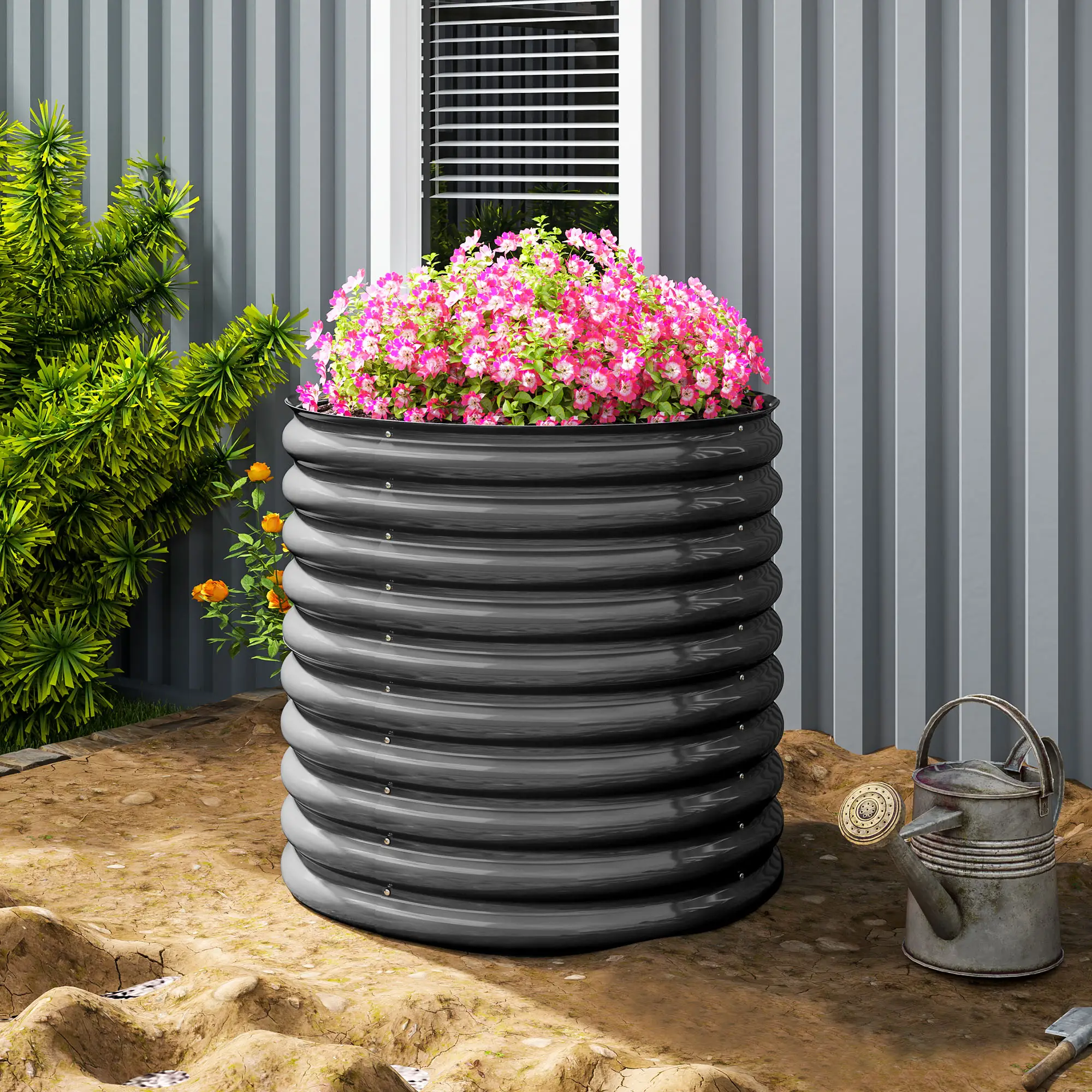 Verhoogde moestuinbak 160x80x80 cm van staal voor tuin & balkon
