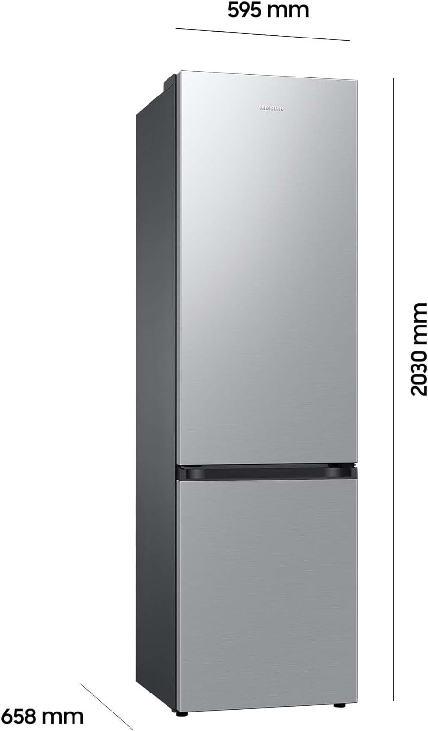 Samsung RB38C600DSA/EF Kühl-Gefrierkombination, 203 cm, 390 l, AI-Kühlschrank mit Gefrierfach, Wifi & AI Energy Mode, No Frost+, SpaceMax, Edelstahl Look