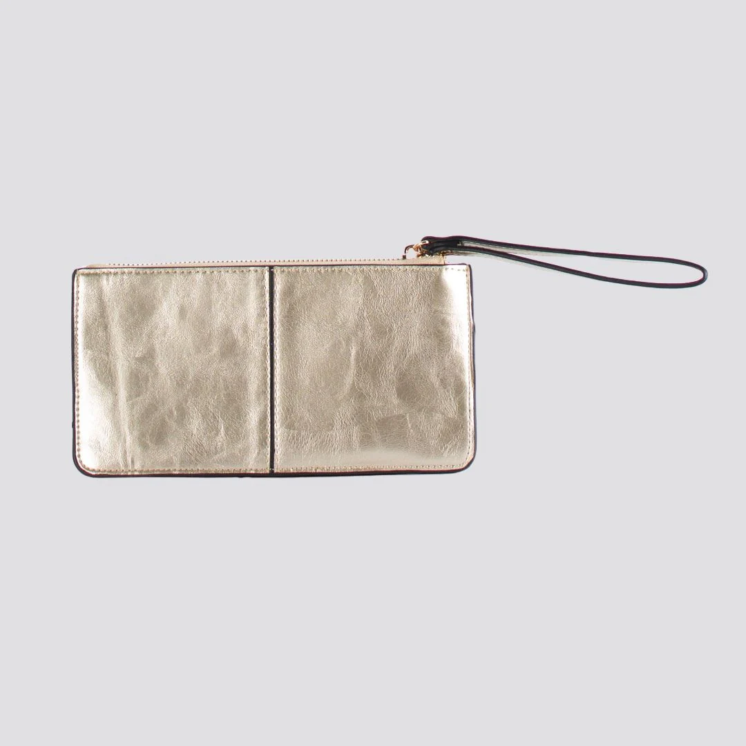 Zoe Zip Purse | Gold