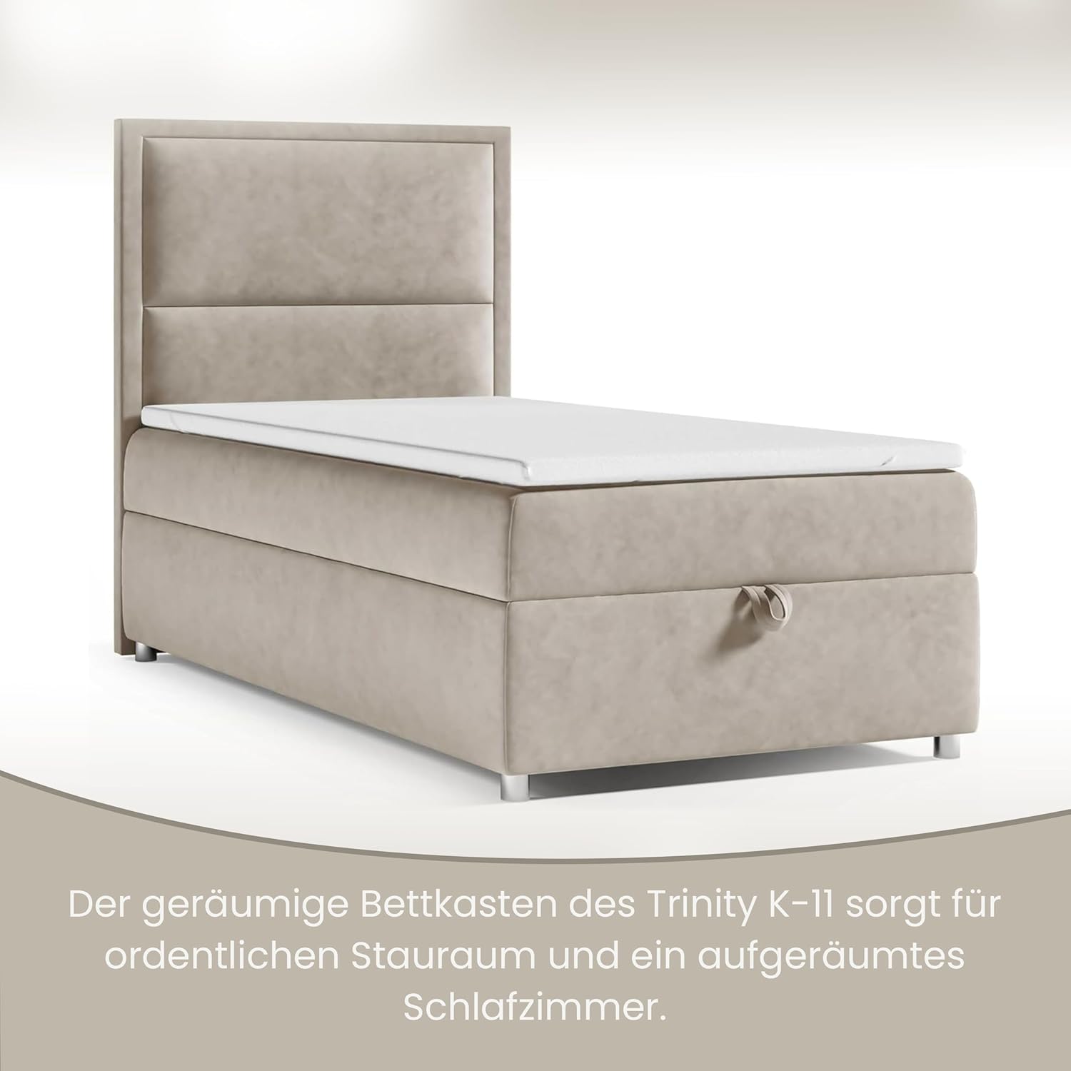 Boxspringbett Trinity k-11 mit 7-Zonen Bonell-Federkernmatratze | Boxspringbett 100x200 | Boxsprintbett mit Matratze Und Stauraum | Polsterbett 100x200 - Lieferung bis Bordsteinkante