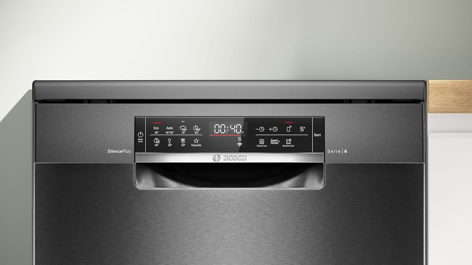 Bosch SMU4ETS08E, Serie 4, Smarter Unterbau-Geschirrspüler 60 cm, Besteckkorb, Spülmaschine mit Programmassistent, besonders Leise, höhenverstellbarer Oberkorb, Automatische Türöffnung, Edelstahl