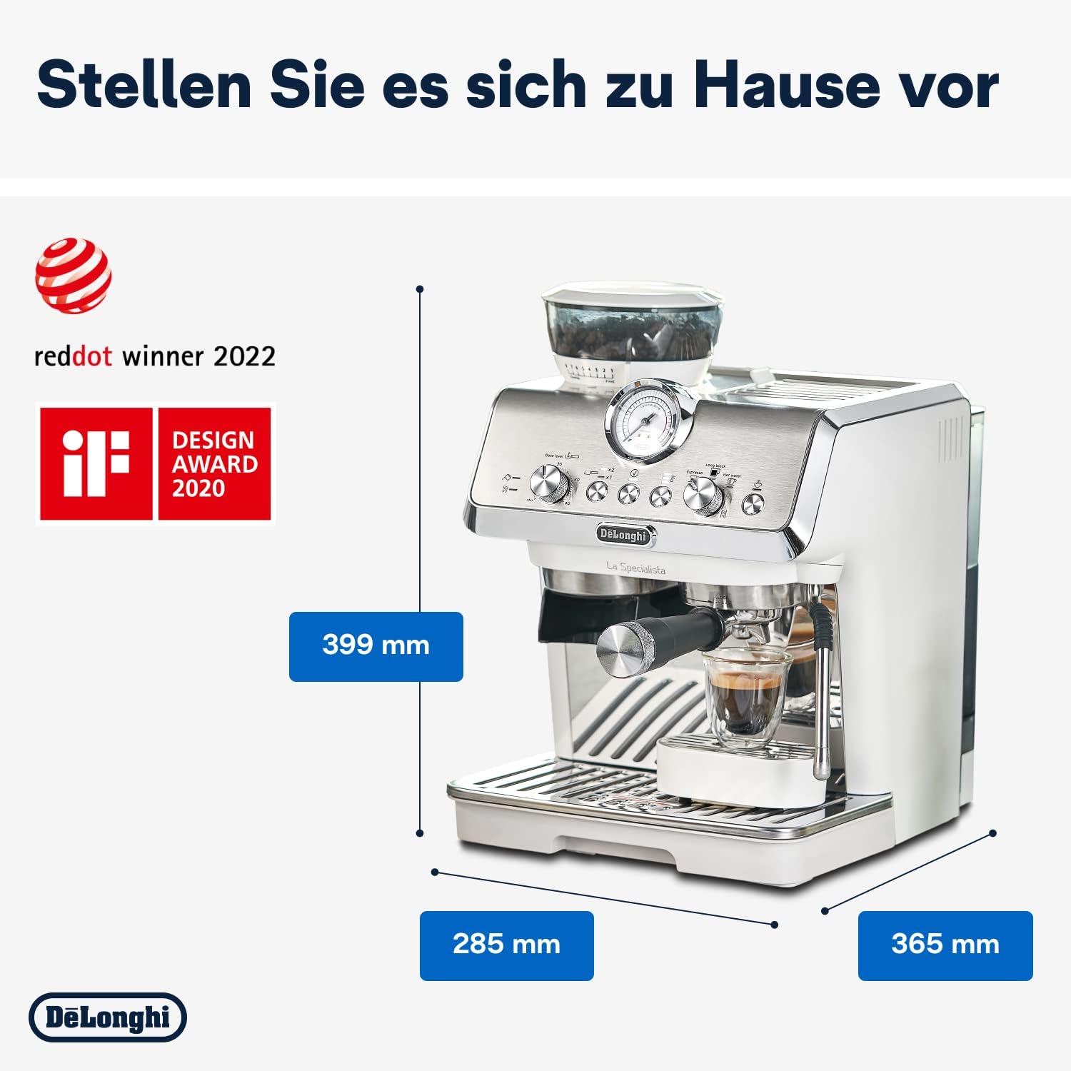 De'Longhi La Specialista Arte EC9155. MB Machine met zeven dragers, espressomachine met molen, 8 malingen, 15 bar, 3 temperaturen, melkopschuimmondstuk, 1300 W, tank van 1,5 l, roestvrij staal/zwart incl. barista-kit