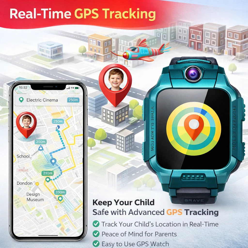4G Smart Watch for Kids - SOS GPS Location, SIM Card Call, Camera, Waterproof