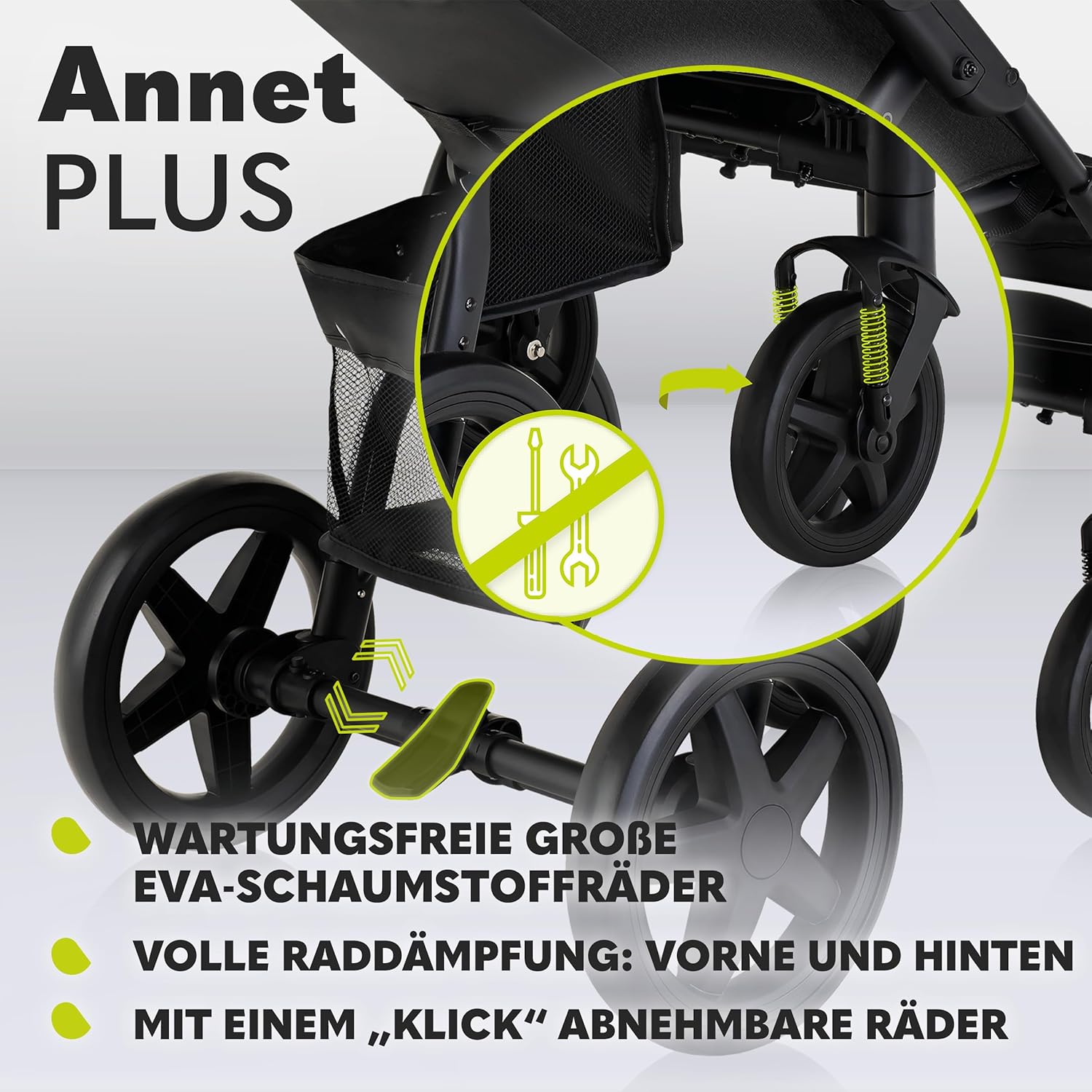 LIONELO Annet Plus Buggy bis 22 kg mit Liegefunktion, Kinderwagen klein zusammenklappbar mit Zubehör, Eva-Schaum-Räder, Moskitonetz, Fußdecke Getränkehalter, Korb