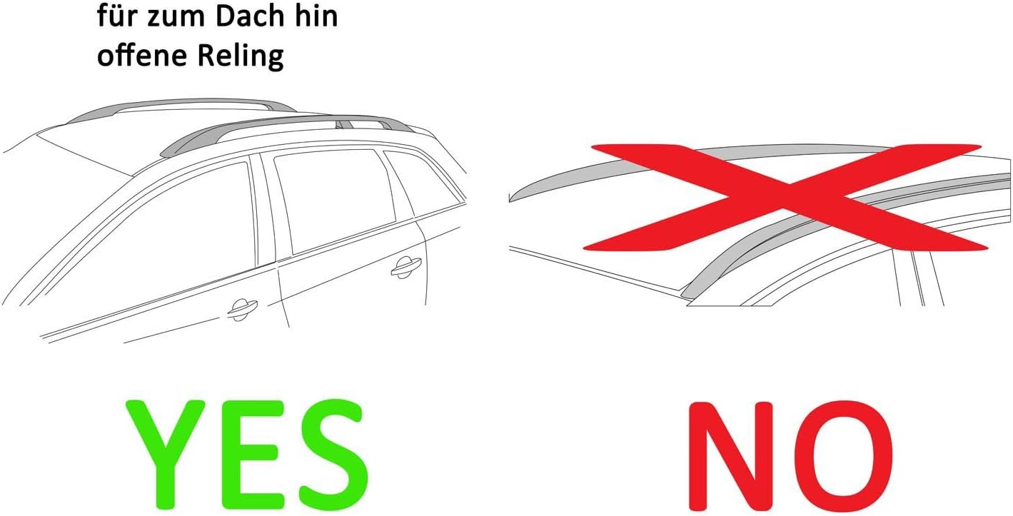 VDP Dachbox schwarz Juxt 600 großer Dachkoffer 600 Liter abschließbar + Alu-Relingträger Dachgepäckträger Quick offene Reling im Set Alu kompatibel mit Skoda Superb Kombi ab 2015