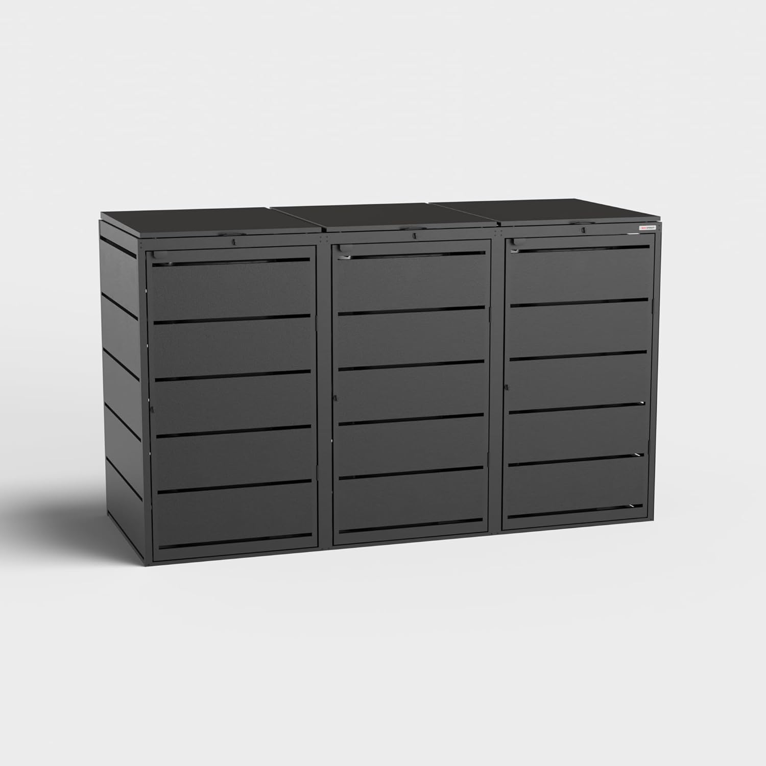 Dagobert Mülltonnenbox 3er Set für 240L | verzinkter Stahl | robuste Mülltonnenverkleidung | Müllbox, Müllhaus | verwendbar als Paketbox | Box für Mülltonnen