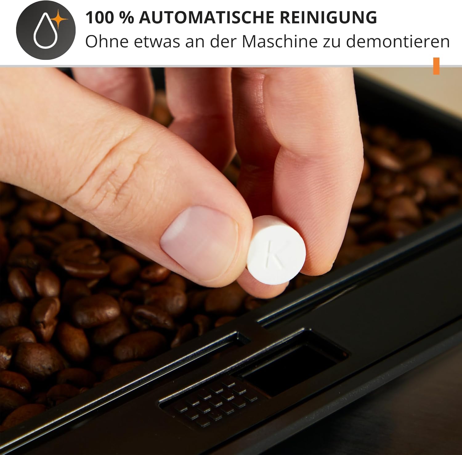 KRUPS Essential Kaffeevollautomat mit Milchaufschäumer – automatische Kaffeemaschine für Espresso, Cappuccino und Kaffee, einfache Bedienung dank LCD-Display, automatische Reinigung, kompaktes Design