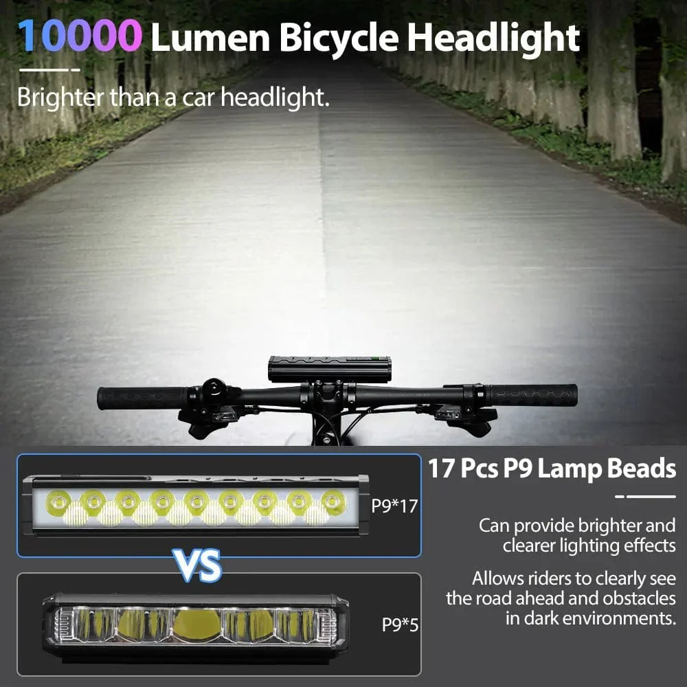 10000 Lumen Bike Light ¨C USB Rechargeable 10000mAh Waterproof