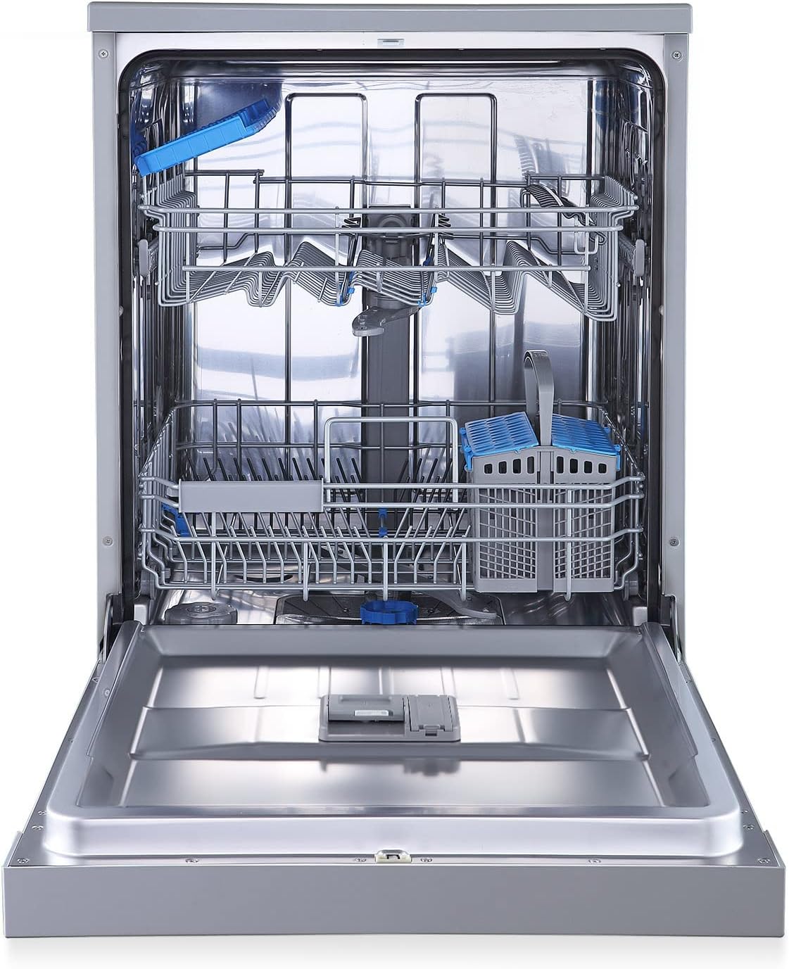 Midea Geschirrspüler Unterbau MDWEU1435XSS-W, 14 Maßgedecke, Spülmaschine 60 cm Teilintegrierbar mit WIFI, Extra Trocknung, 7 Programme, 47dB, 0-24h Startzeitverzögerung, Inox