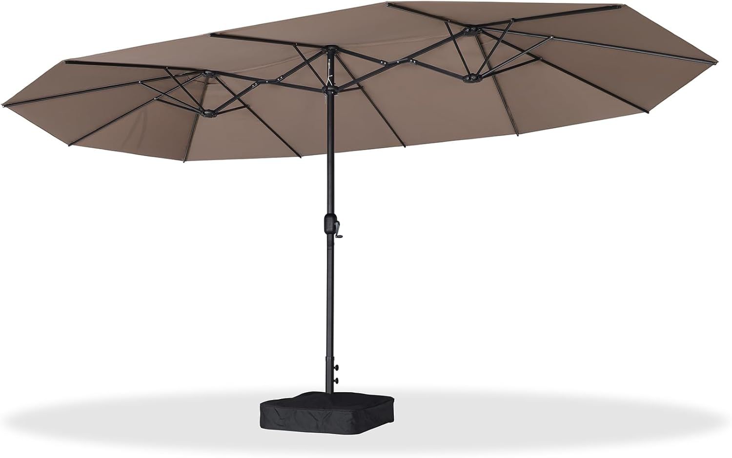 Purple Leaf 2.7 x 4.55m Patio Umbrella with Weighted Base, UV 50+ Protection & Wind Resistance
