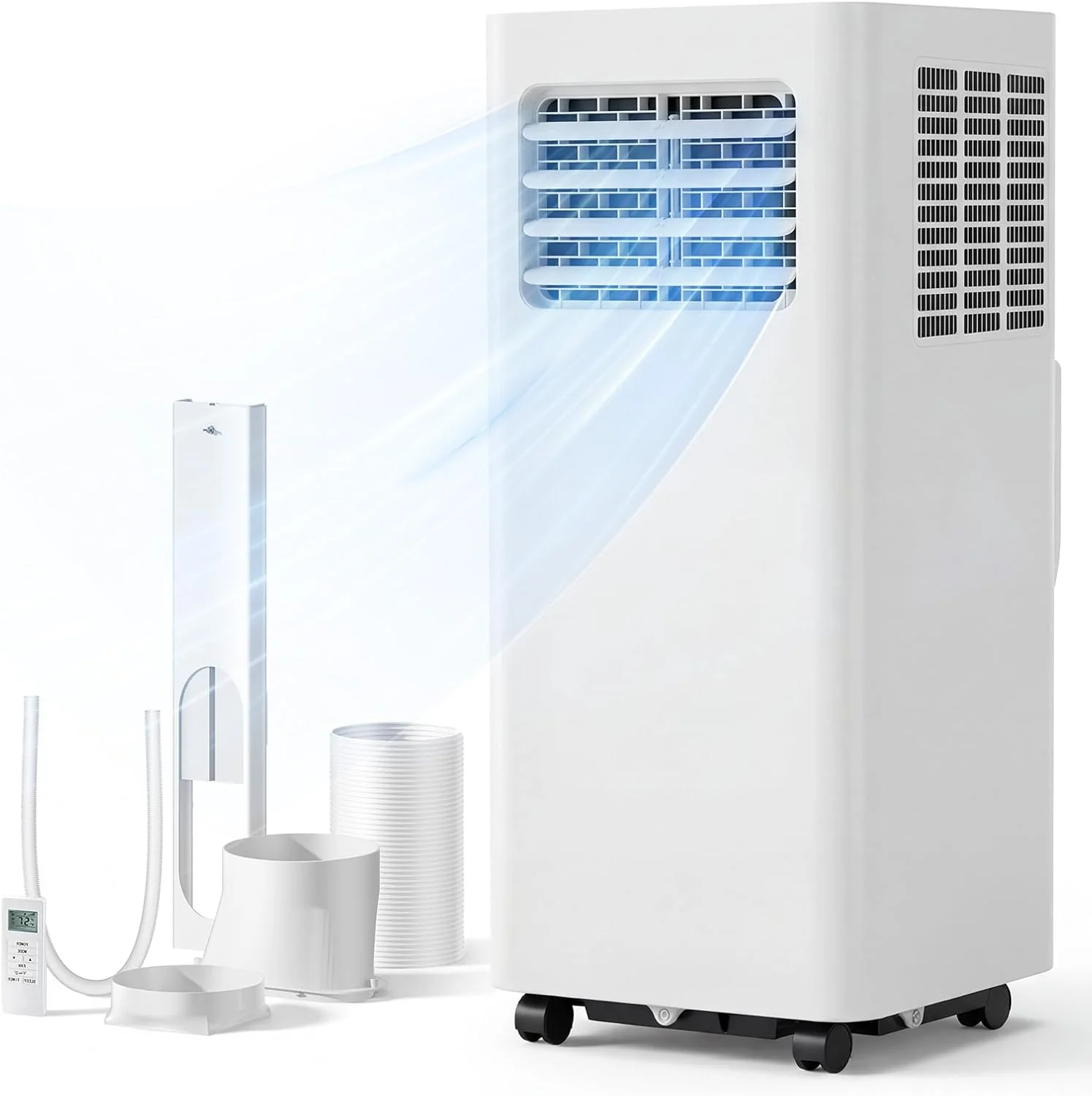 8000 BTU Portable Air Conditioner. 3-in-1 Cools 350 Sq.Ft. Quiet AC with Fan & Dehumidifier. LED Display. Remote. 24H Timer. Window Kit. for Bedroom/Office/Dorms