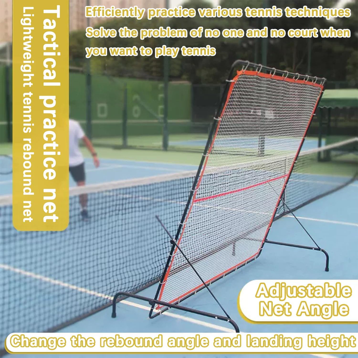 Tennis Rebounder, Portable Tennis Rebound Net Tennis Rebounder, Rebound Wand Für Tennis & Racquet Sports Ball Backboard Für Indoor & Outdoor Training