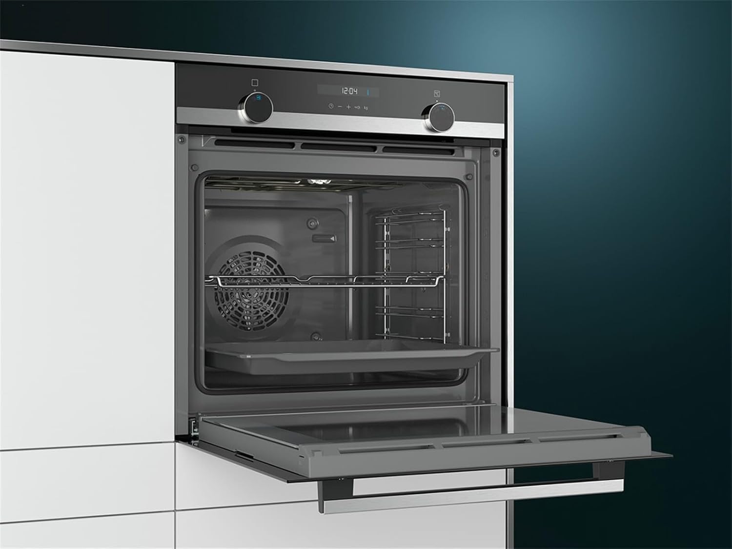 Siemens HB517ABS0 iQ500 Einbau-Elektro-Backofen, Edelstahl, cookControl10, Schnellaufheizung, 3D Heißluft plus, Schwarz