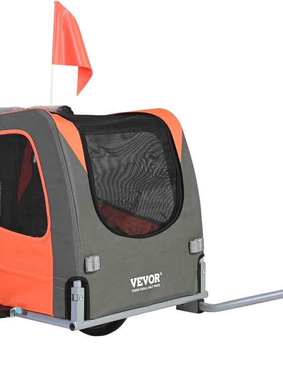 2025 VEVOR Dog Bike Trailer  Supports up to 66/88/100 lbs  Pet Cart Bicycle Carrier  Easy Folding Frame with Quick Release Wheels  Universal Bicycle Coupler  Reflectors  Flag  Collapsible to Store