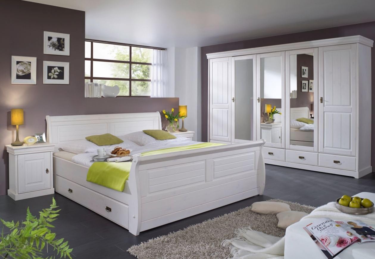 moebel-eins Roman Komplett-Schlafzimmer; Material Massivholz, Kiefer