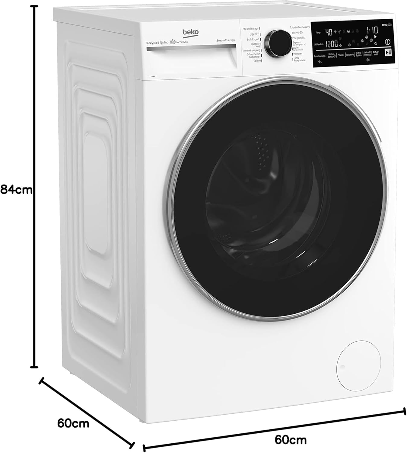 Beko Waschmaschine 8kg, Stiftung Warentest GUT (1,9)*, 1400 U/min, SteamCure Dampffunktion, AquaWave Schontrommel, StainExpert Programm, B5WFT78410W, Weiß