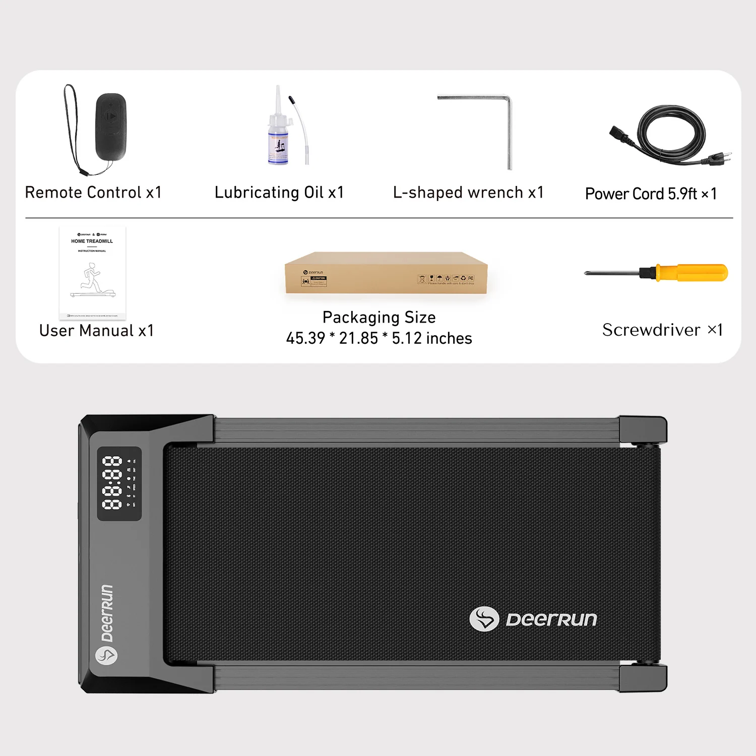 DeerRun Q1 Urban Mini loopband voor onder het bureau met afstandsbediening