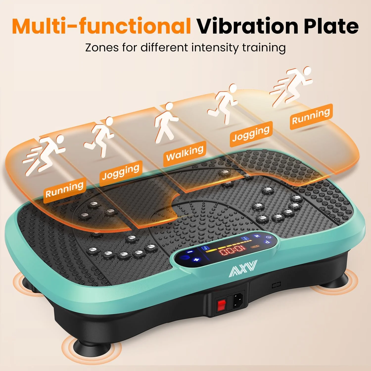 AXV Vibration Plate Fitness Platform Trainer Suitable for men and women to lose weight and burn fat at the gym