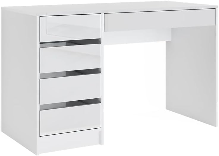 Vicco Schreibtisch Sherry, Weiß, 55 x 120 cm mit Schubladen