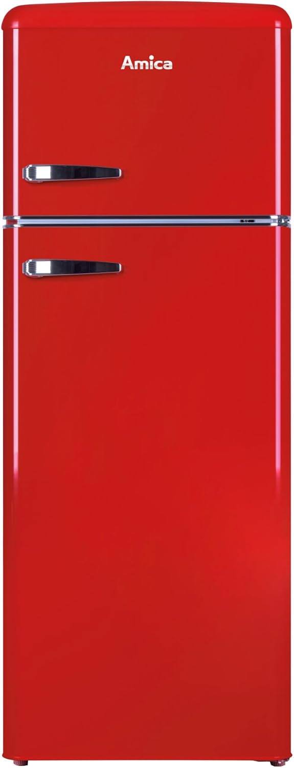 Amica KGC 15632 T Retro Kühl-/Gefrierkombination / Ice Blue (Türkis) / 144cm (H) x 55cm (B) x 62cm (T) / Retro-Design / Kühlschrank mit Gefrierfach