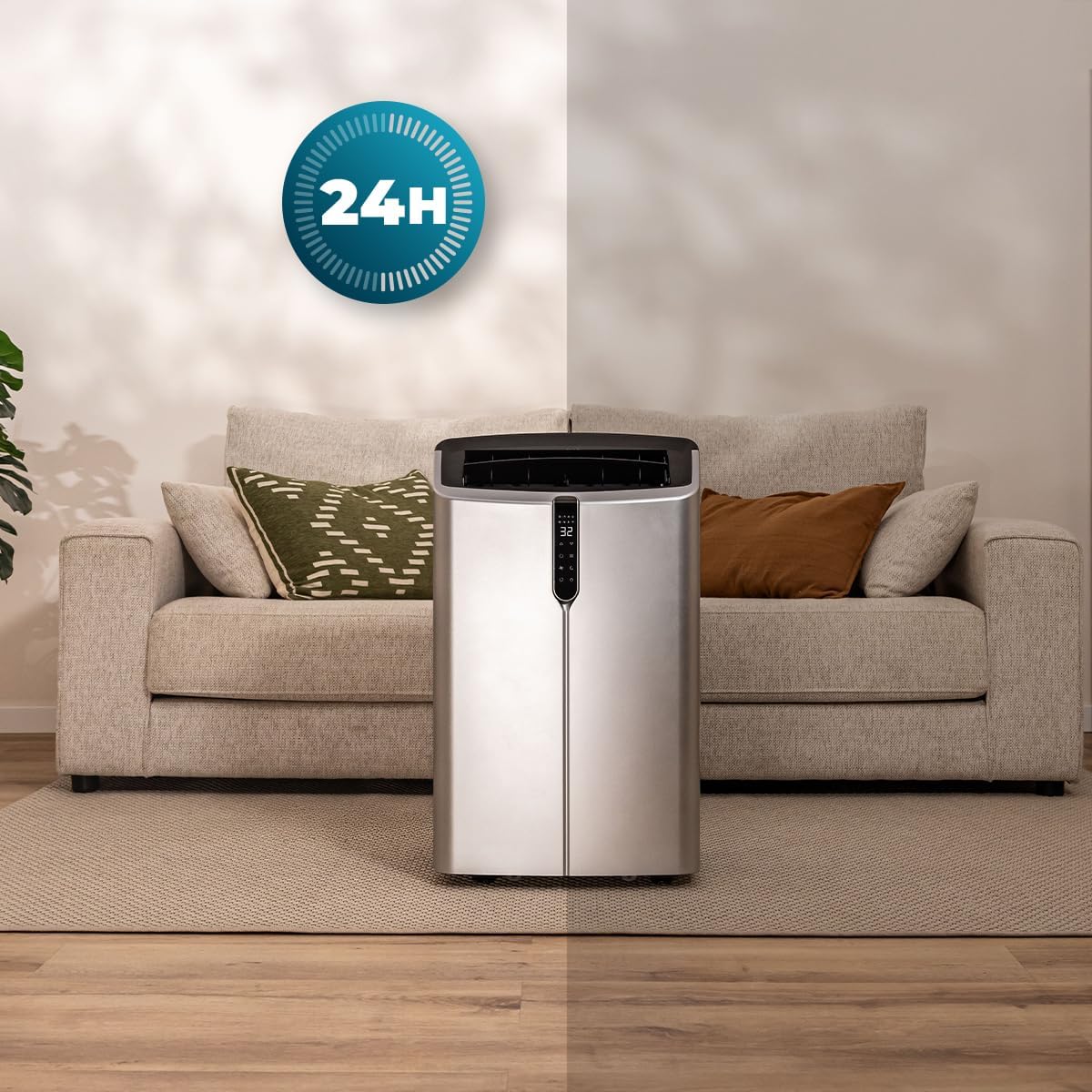 Cecotec Mobile Klimageräte ForceClima 14800 Nux Heating. 14000 BTU, Heizfunktion, 5 Modi, 3 Stufen, für große Räume bis 35 m², Entfeuchter 30 L/Tag, LED-Display, Timer, Oszillation, R290, Klasse A