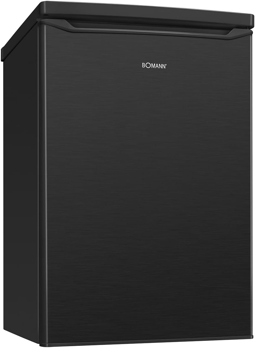 Bomann® Kühlschrank mit Gefrierfach | 109 Liter | energieeffizient, leise & kompakt | 2 Ablagen, Obst- & Gemüsefach | 4-Sterne-Gefrierfach | Türanschlag wechselbar | KS 7251 schwarz