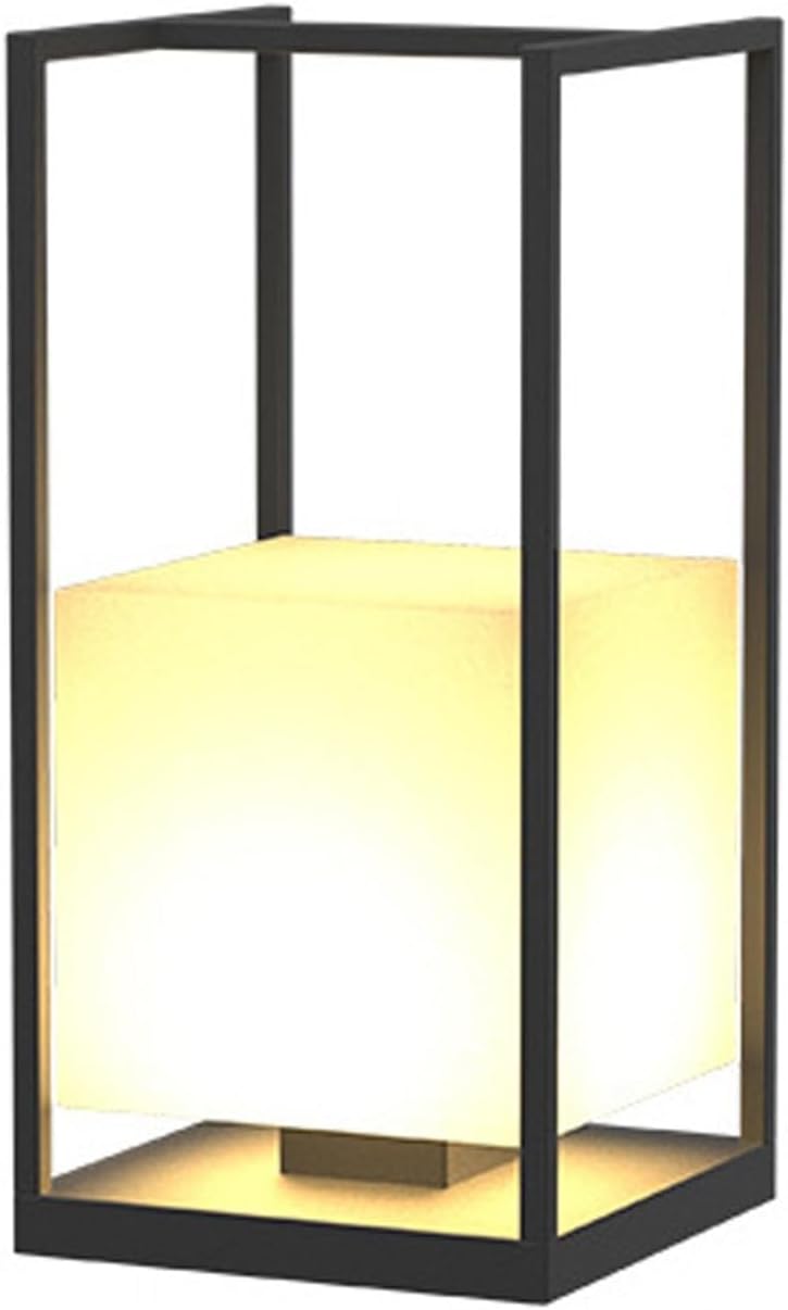 IP65 wasserdichte und verdrahtete Außenlaterne, 3000 K, warmweiß, Gartenlichter, modernes tragbares Standlicht für Hof, Veranda und Wegbeleuchtung (25 cm)