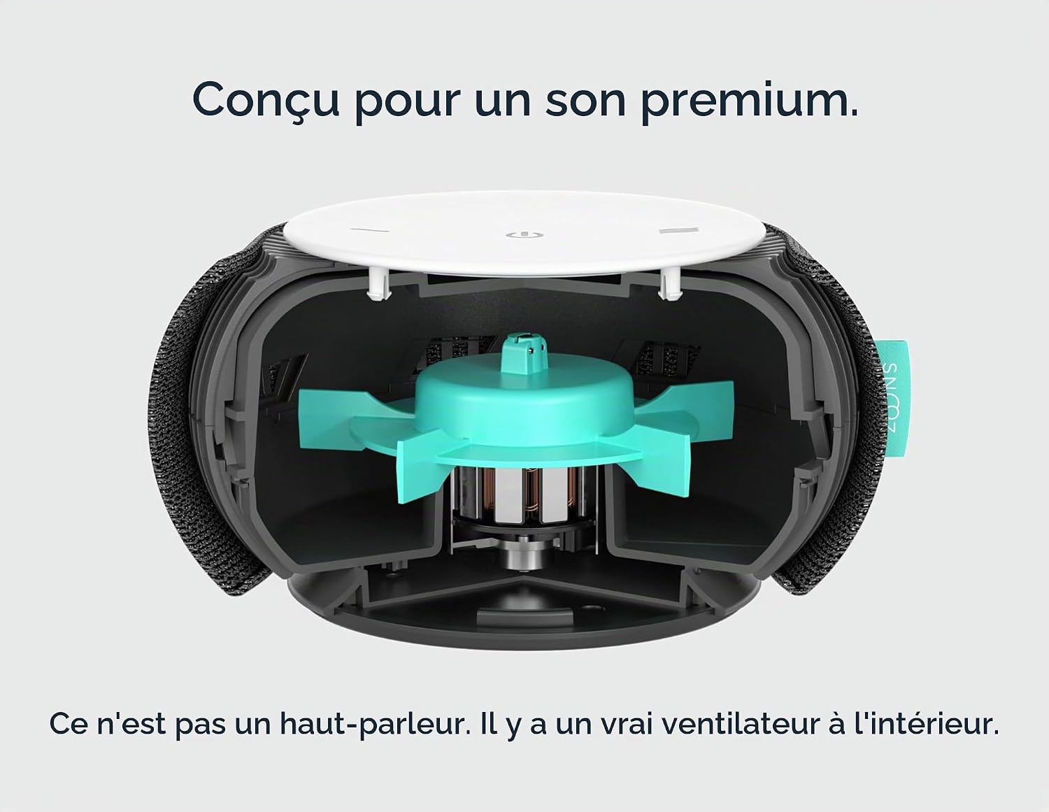 Snooz Machine à bruit blanc – Véritable ventilateur interne pour des bruits blancs constants – Contrôle à distance via l'appli, avec minuteur de sommeil et veilleuse